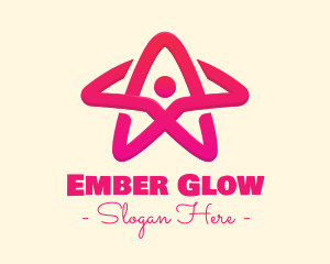 Pink Gradient Human Star logo design