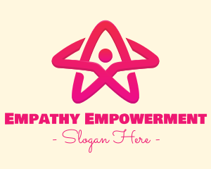 Pink Gradient Human Star logo design