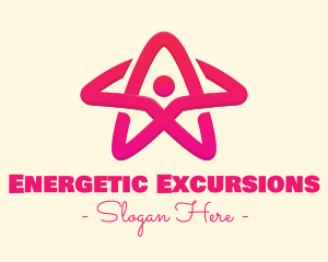 Pink Gradient Human Star logo design