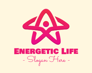 Pink Gradient Human Star logo design