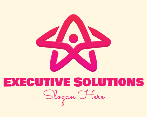 Pink Gradient Human Star logo design