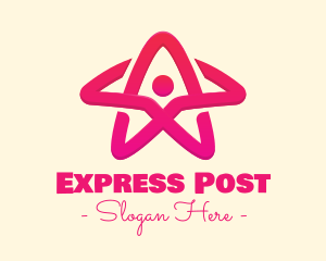 Pink Gradient Human Star logo design