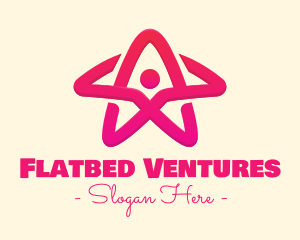 Pink Gradient Human Star logo design