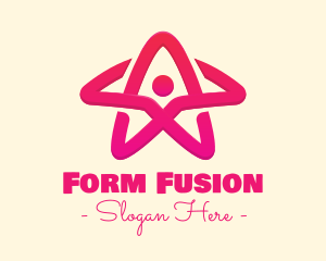 Pink Gradient Human Star logo design