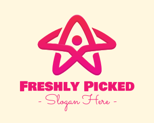 Pink Gradient Human Star logo design