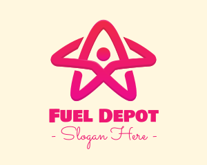 Pink Gradient Human Star logo design