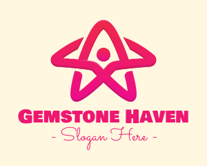 Pink Gradient Human Star logo design