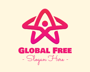 Pink Gradient Human Star logo design