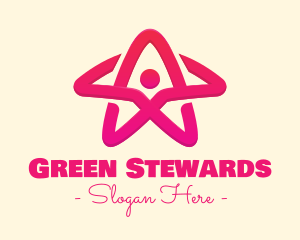 Pink Gradient Human Star logo design