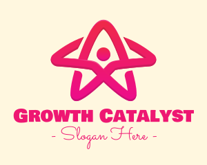 Pink Gradient Human Star logo design