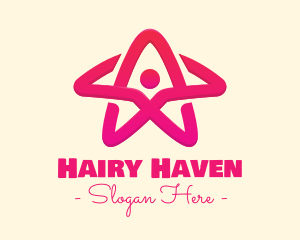 Pink Gradient Human Star logo design