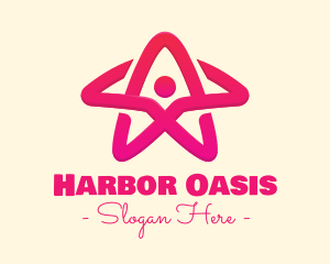 Pink Gradient Human Star logo design