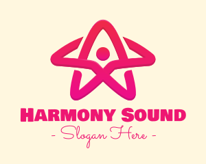 Pink Gradient Human Star logo design