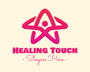 Pink Gradient Human Star logo design