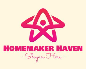 Pink Gradient Human Star logo design