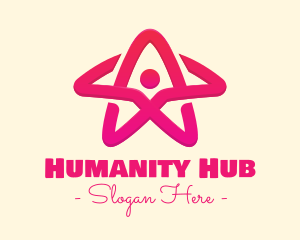 Pink Gradient Human Star logo design