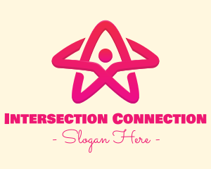 Pink Gradient Human Star logo design