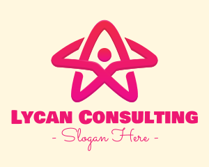 Pink Gradient Human Star logo design