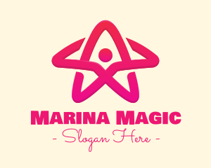 Pink Gradient Human Star logo design