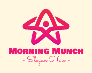 Pink Gradient Human Star logo design