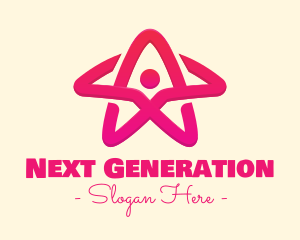 Pink Gradient Human Star logo design