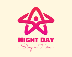 Pink Gradient Human Star logo design