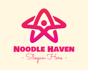 Pink Gradient Human Star logo design