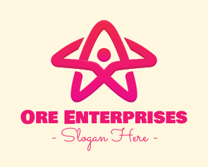 Pink Gradient Human Star logo design