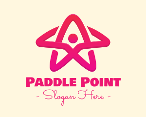 Pink Gradient Human Star logo design