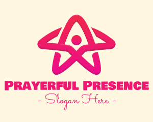 Pink Gradient Human Star logo design