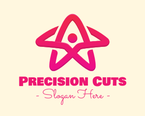 Pink Gradient Human Star logo design