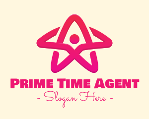 Pink Gradient Human Star logo design