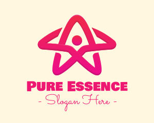 Pink Gradient Human Star logo design