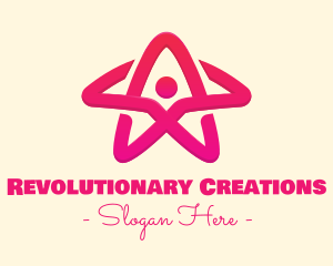 Pink Gradient Human Star logo design