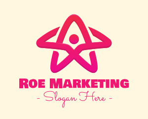 Pink Gradient Human Star logo design