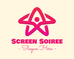 Pink Gradient Human Star logo design