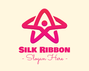 Pink Gradient Human Star logo design