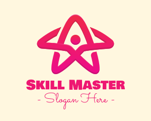 Pink Gradient Human Star logo design