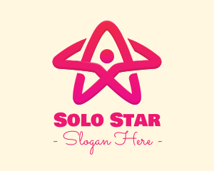 Pink Gradient Human Star logo design