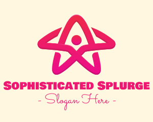 Pink Gradient Human Star logo design