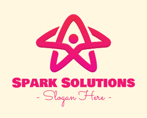 Pink Gradient Human Star logo design