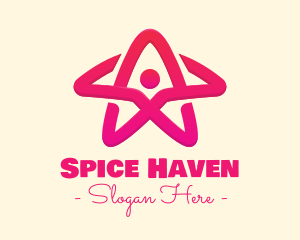 Pink Gradient Human Star logo design