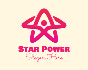 Pink Gradient Human Star logo design