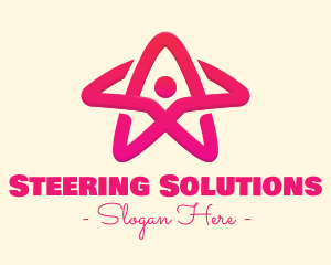 Pink Gradient Human Star logo design