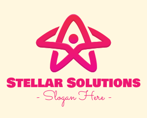 Pink Gradient Human Star logo design