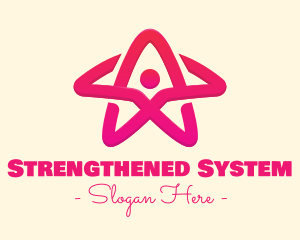 Pink Gradient Human Star logo design