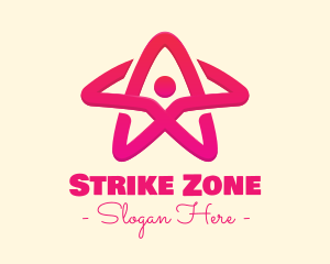 Pink Gradient Human Star logo design