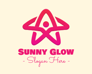 Pink Gradient Human Star logo design