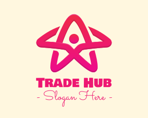 Pink Gradient Human Star logo design