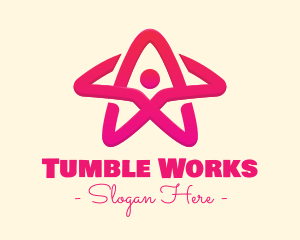 Pink Gradient Human Star logo design